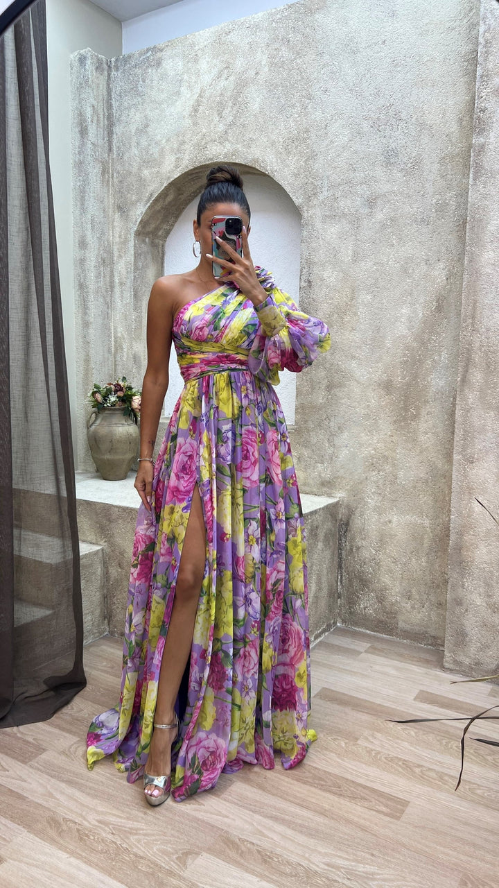 Tova | One-Shoulder Floral Wedding Guest Dress
