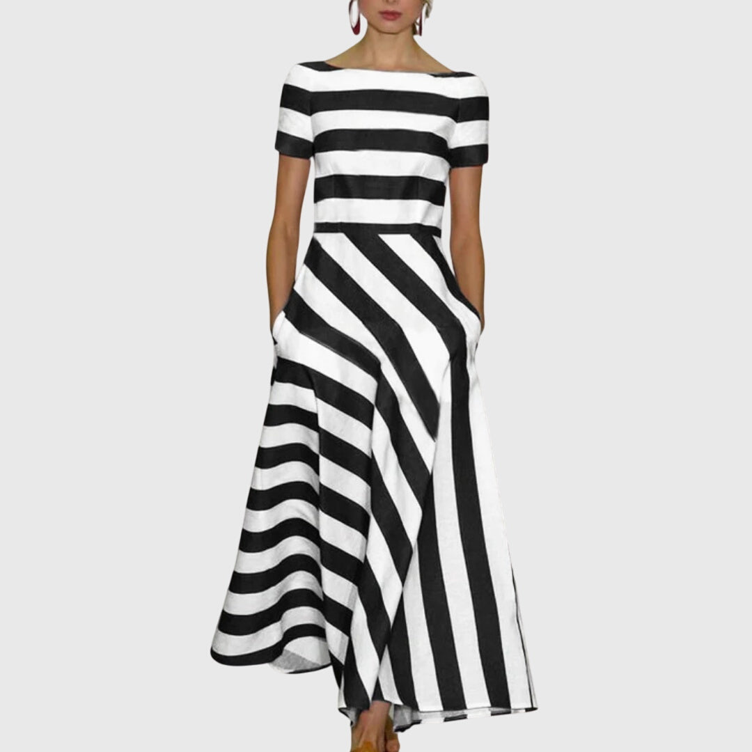 Carly™ | Classic Striped Midi Dress