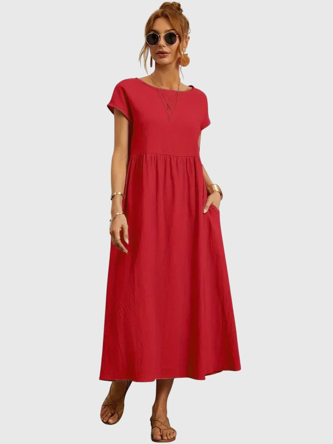 Giselle™ | Casual Pocket Midi Dress