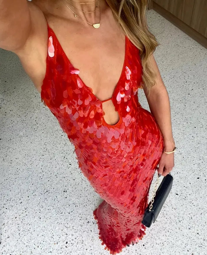 Rhea | Sequin Evening Wedding Guest Dress