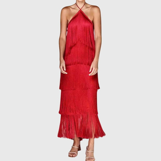 Artiselle™ | Elegant Tassel Detail Midi Dress