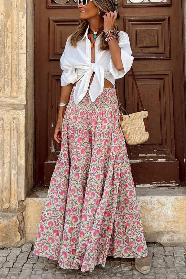 Jennifer | Floral Smocked Waist Maxi Dress for a Paradise Plan