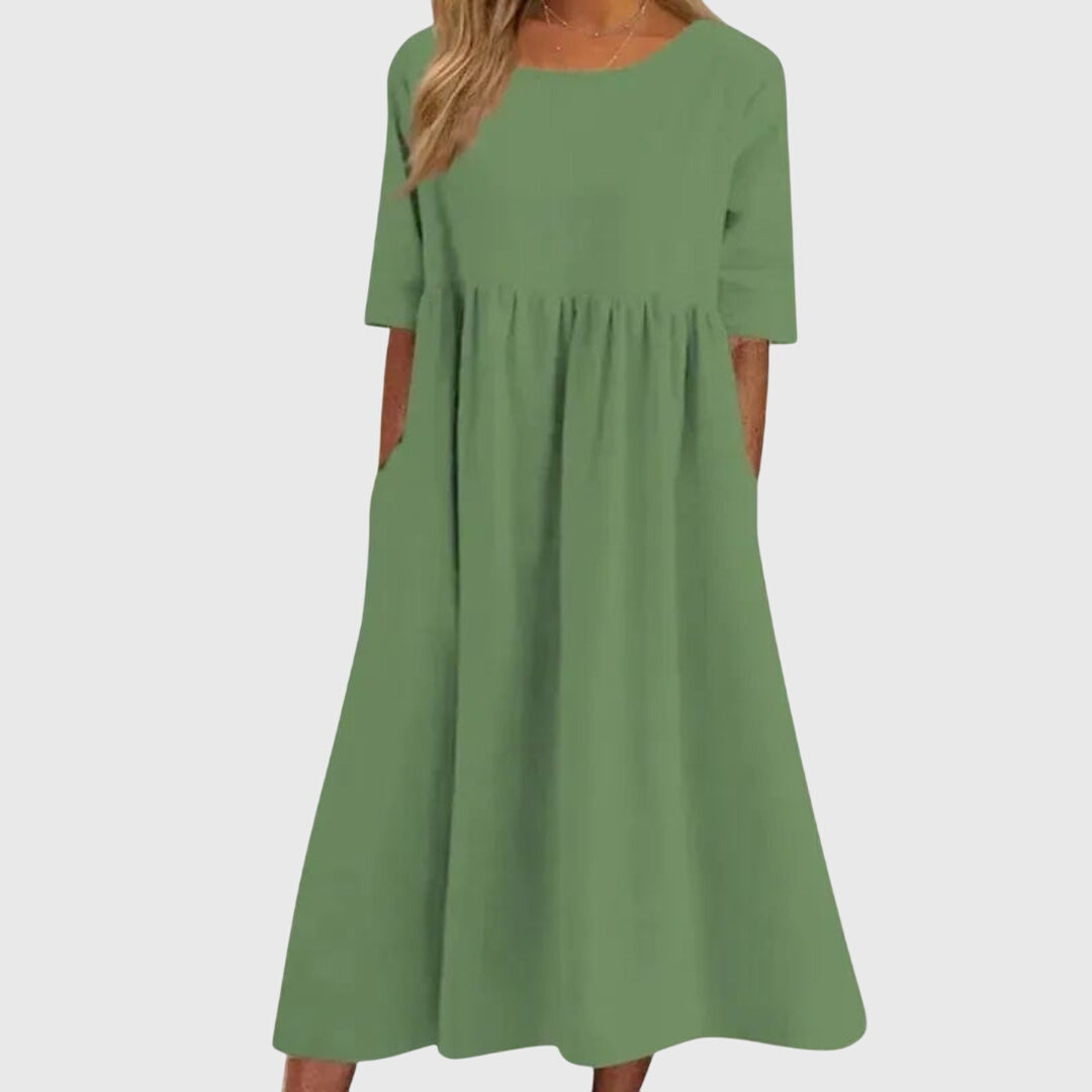 Haisley™ | Elegant Short-Sleeve Midi Dress