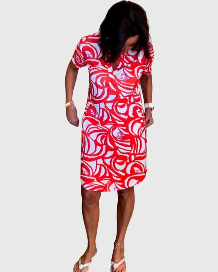 Elle™ | Flattering Printed Midi Dress