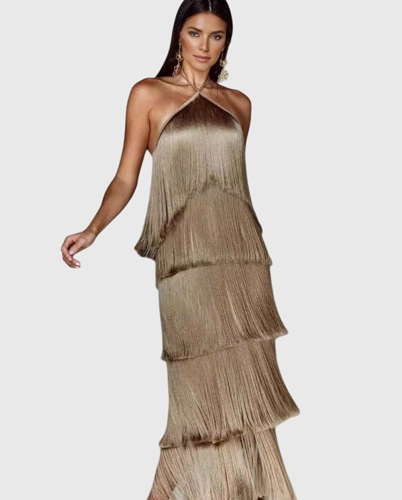 Artiselle™ | Elegant Tassel Detail Midi Dress