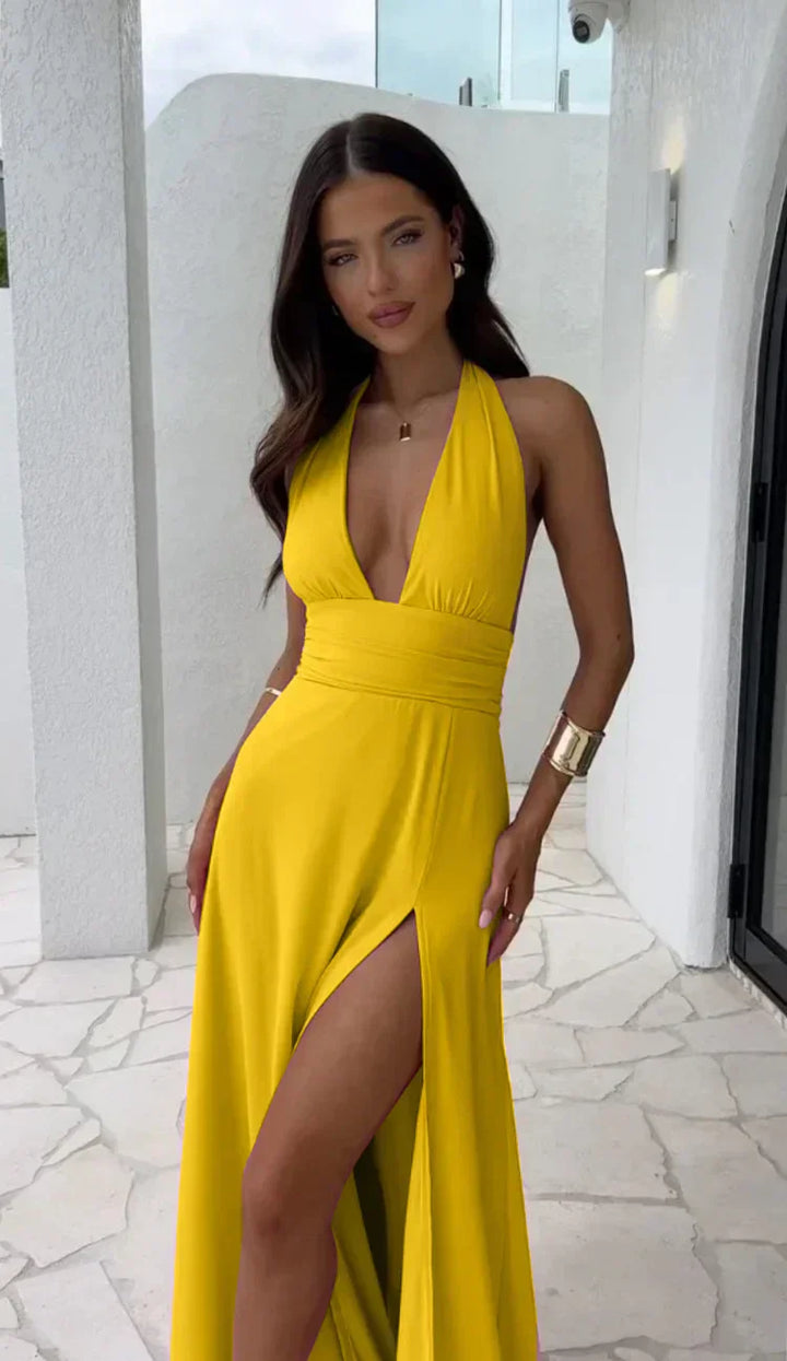 Marlowe | Halter Maxi Wedding Guest Dress
