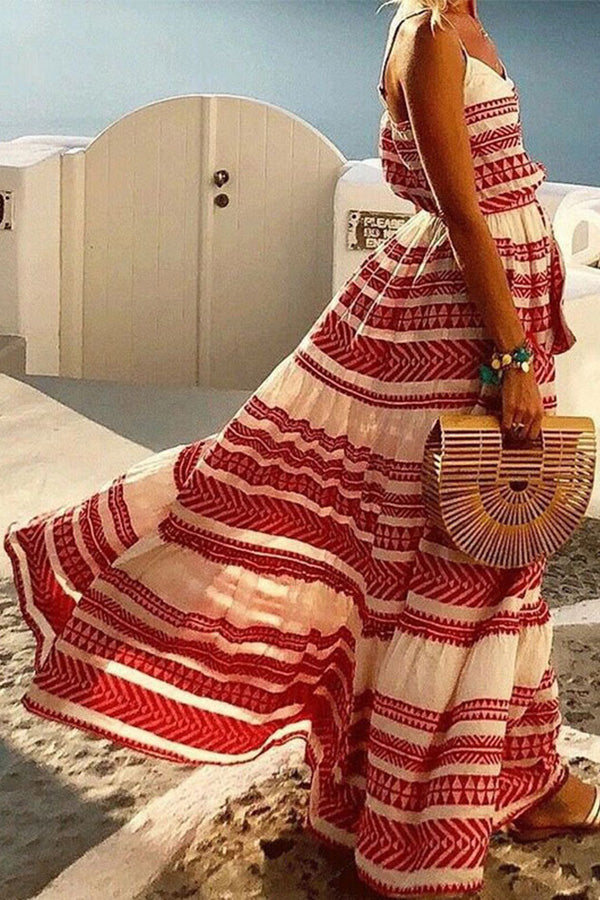 Jennifer | Chic Simian Print V-Neck Beach Dress