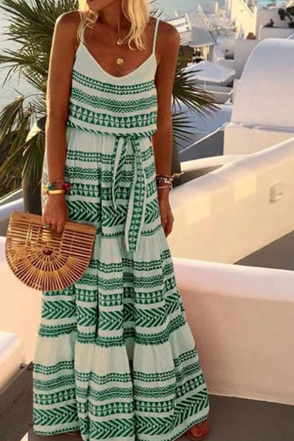 Jennifer | Chic Simian Print V-Neck Beach Dress