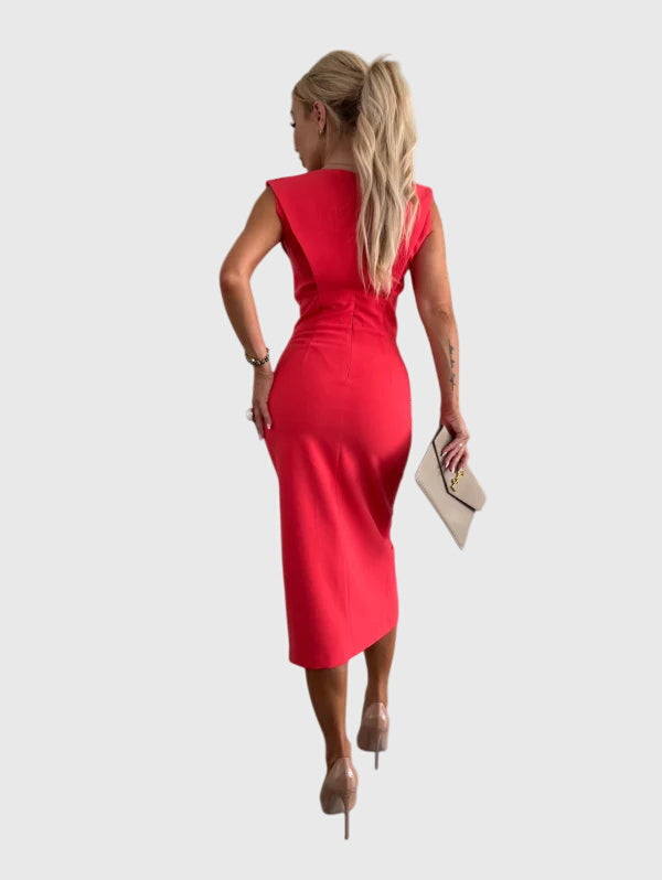 Lula™ | Elegant Slim Fit Midi Dress