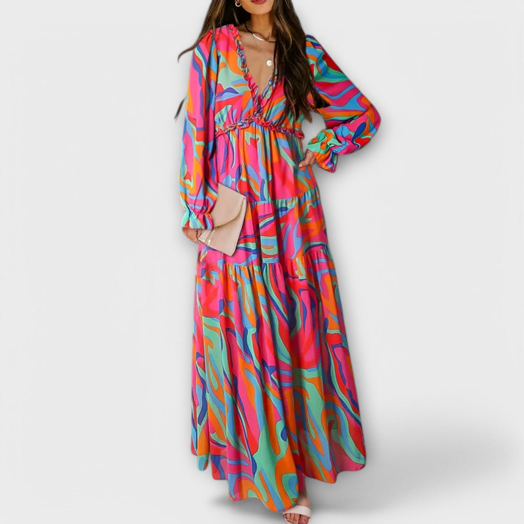 Ynah | Elegant Floral Maxi Dress