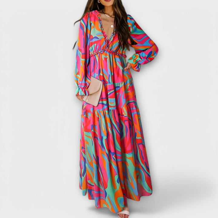 Ynah | Elegant Floral Maxi Dress