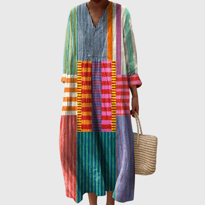 Stephanie™ | Geometric Print Midi Dress