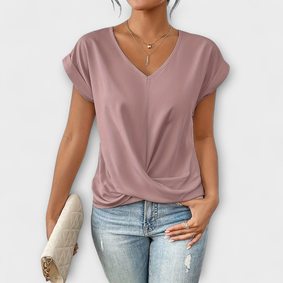 Carlinda | Elegant V-Neck Knit Top