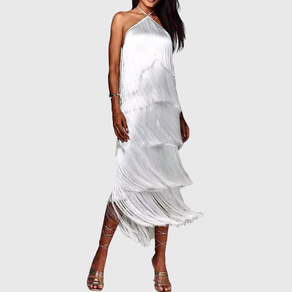 Artiselle™ | Elegant Tassel Detail Midi Dress