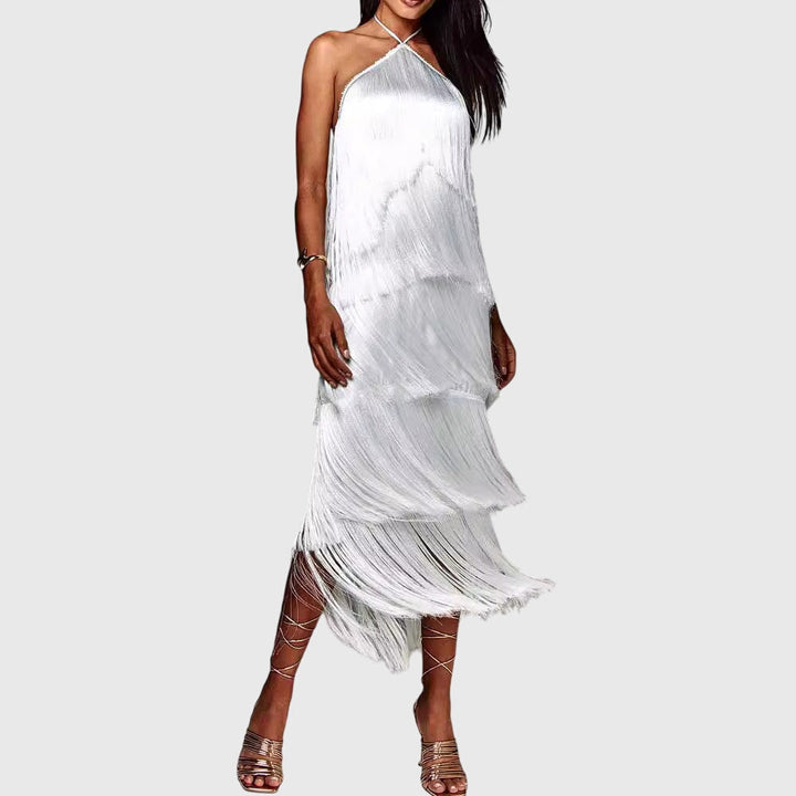 Artiselle™ | Elegant Tassel Detail Midi Dress