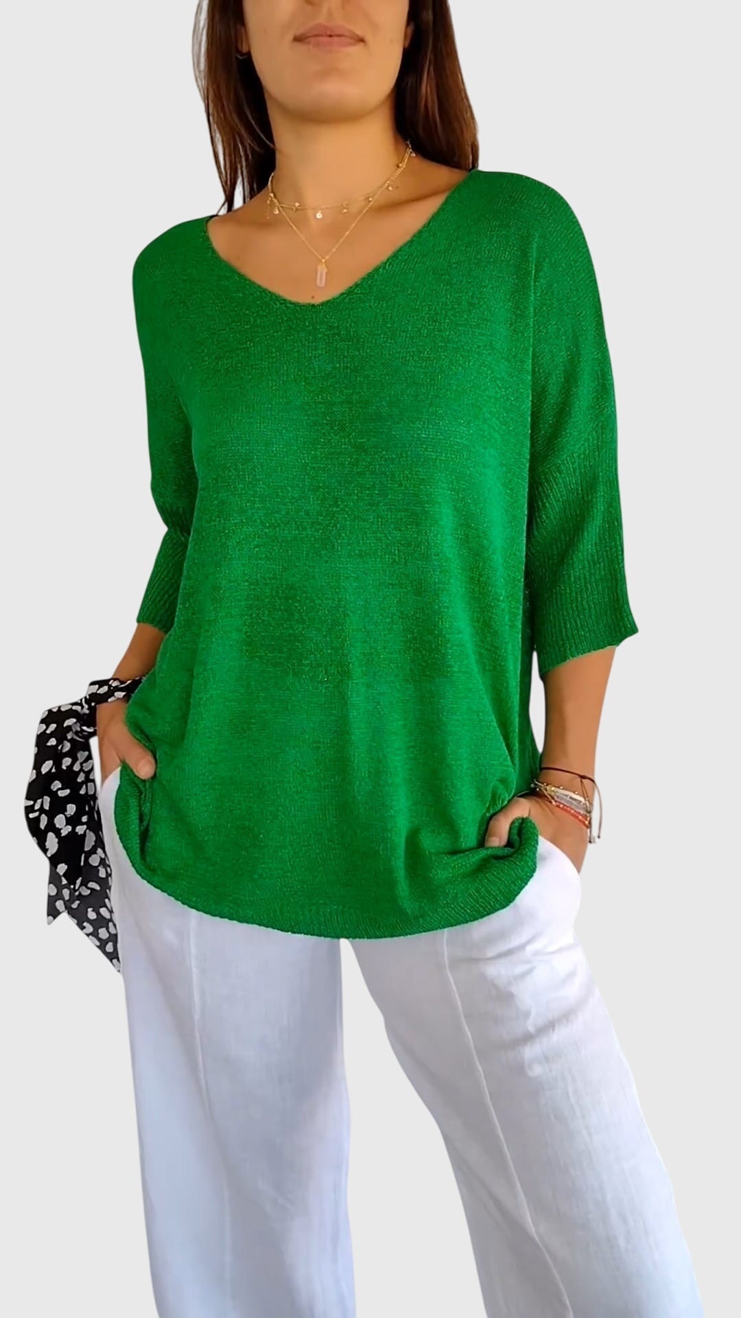 Cassandra™ | Elegant V-Neck Slim Fit Top