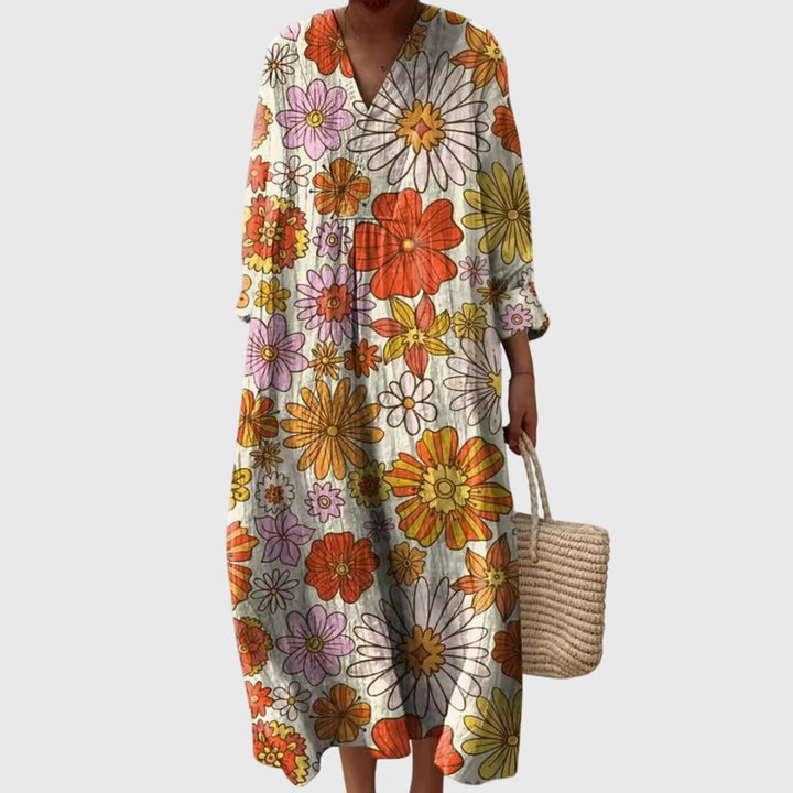 Stephanie™ | Geometric Print Midi Dress