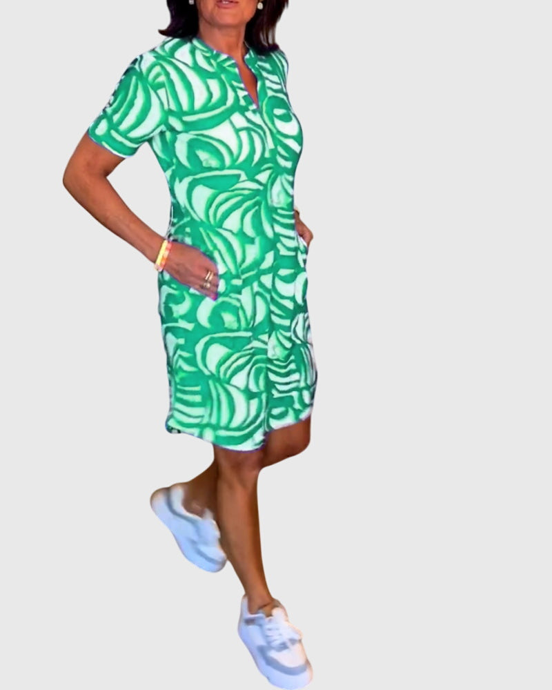 Elle™ | Flattering Printed Midi Dress