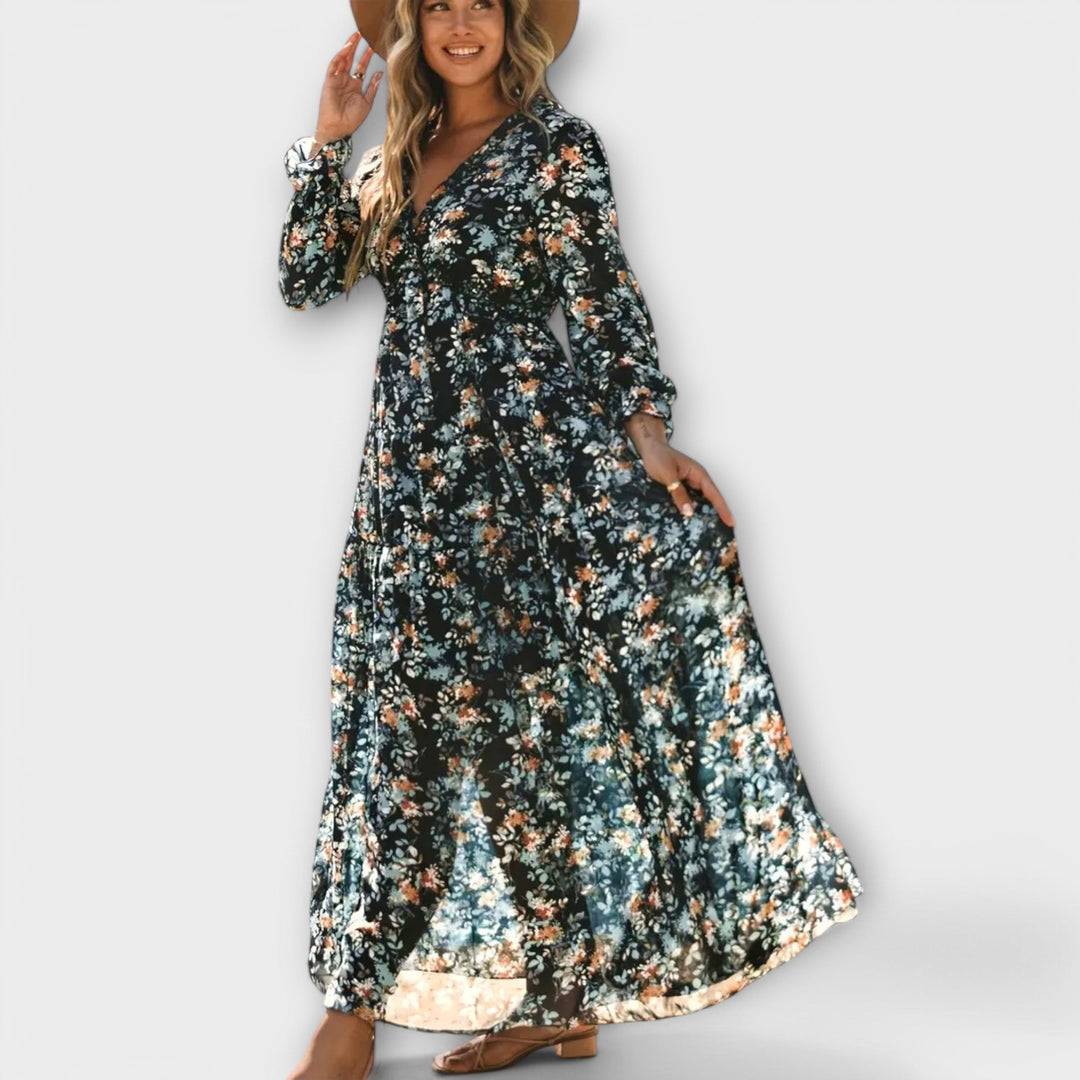 Ynah | Elegant Floral Maxi Dress