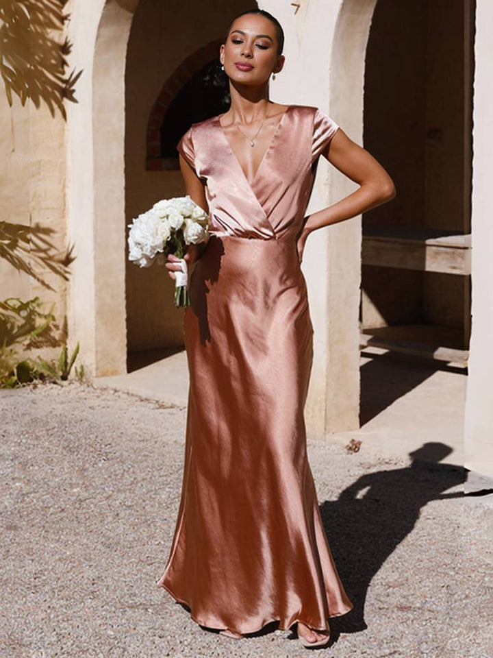 Samantha | Satin Mermaid Wedding Guest Dress