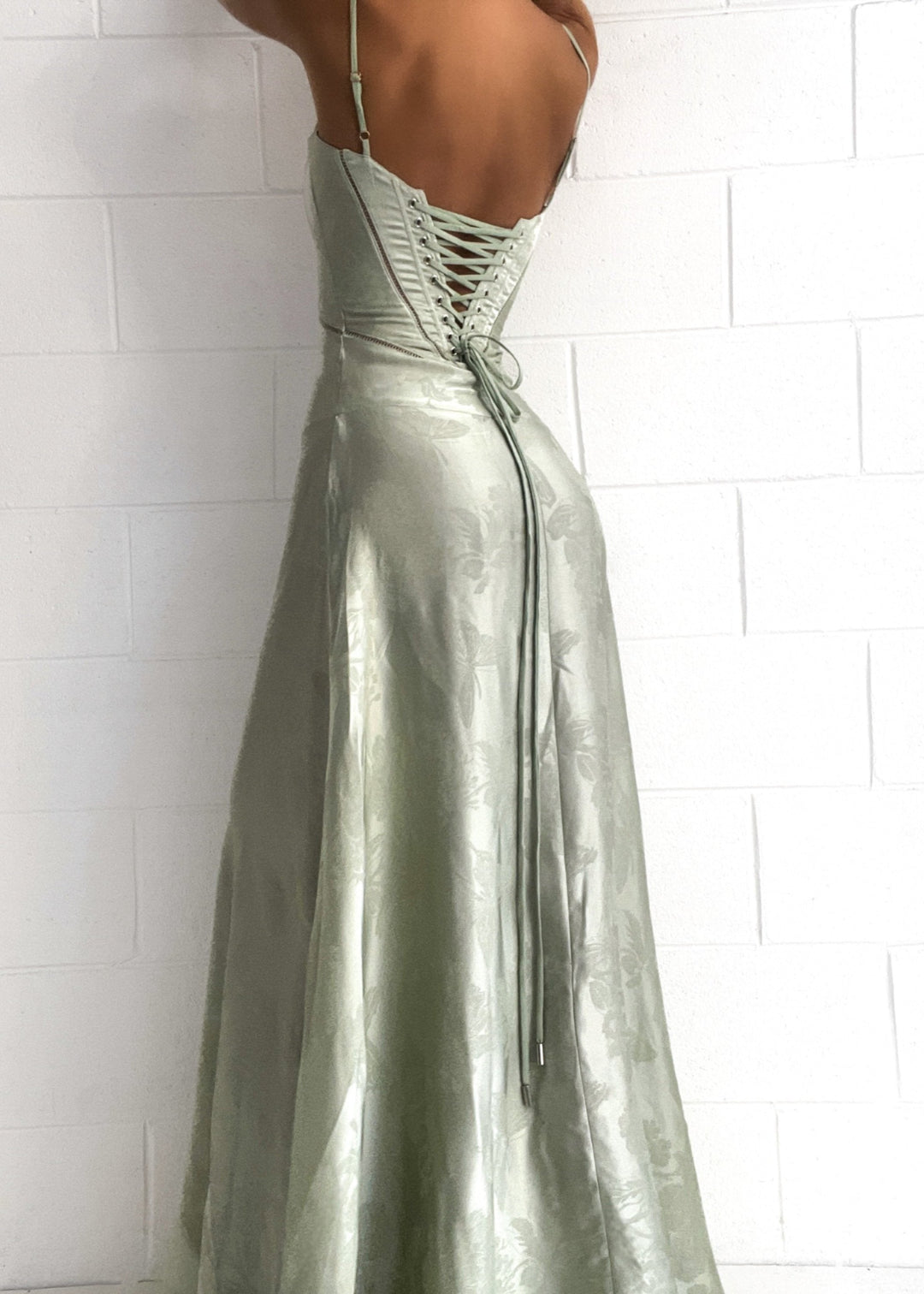 Elena | Satin Strap Maxi Wedding Guest Dress