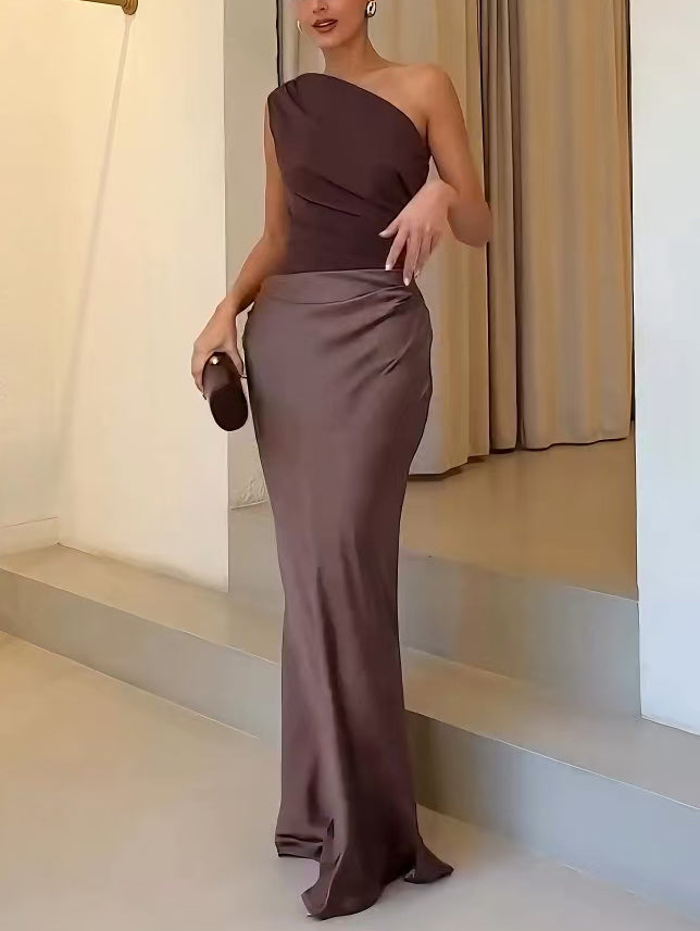 Anita | One-Shoulder Pleated Wedding Guest Dress