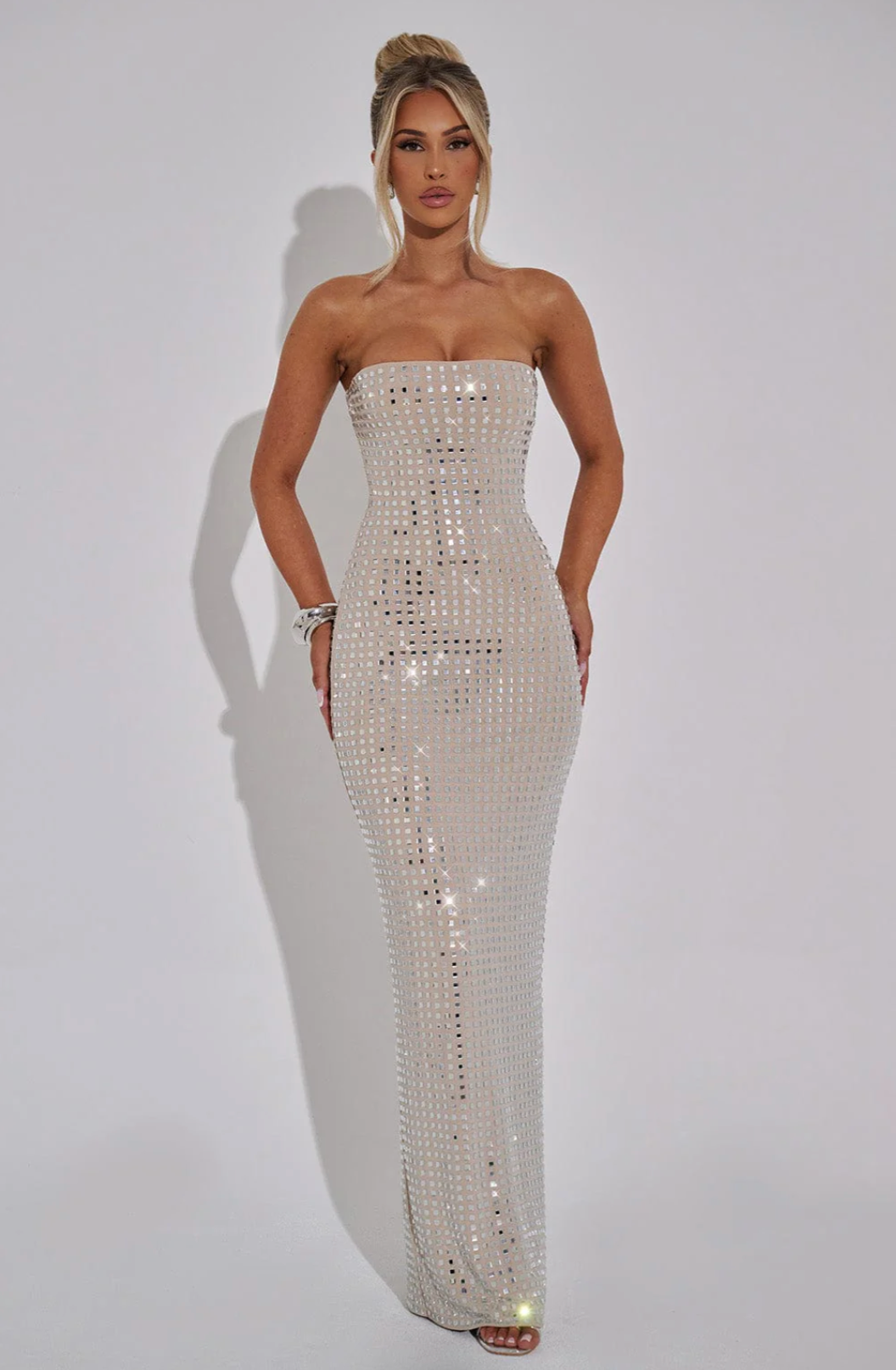 Lilou | Rhinestone Maxi Wedding Guest Dress