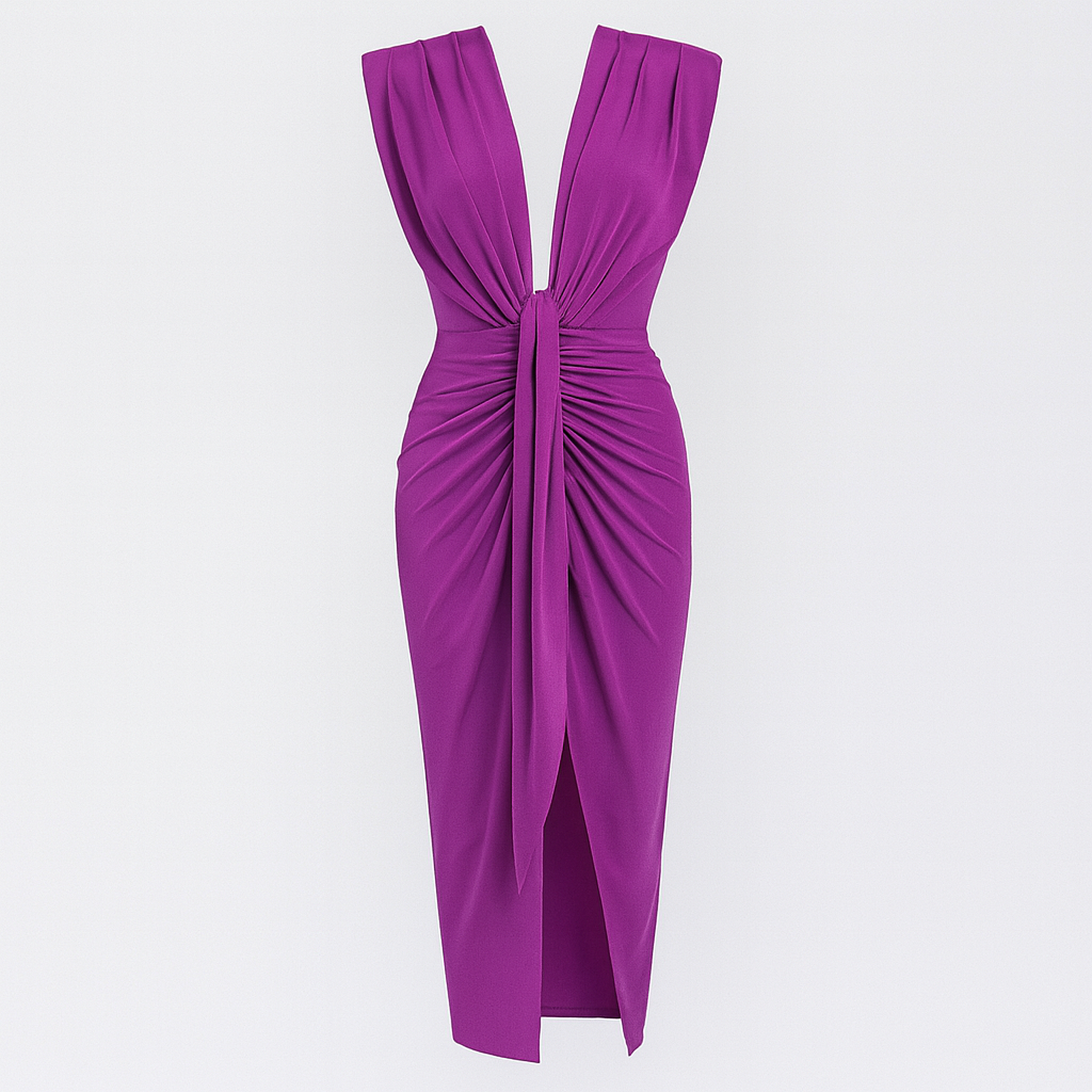 Valerie | Draped V-Neck Wedding Guest Dress