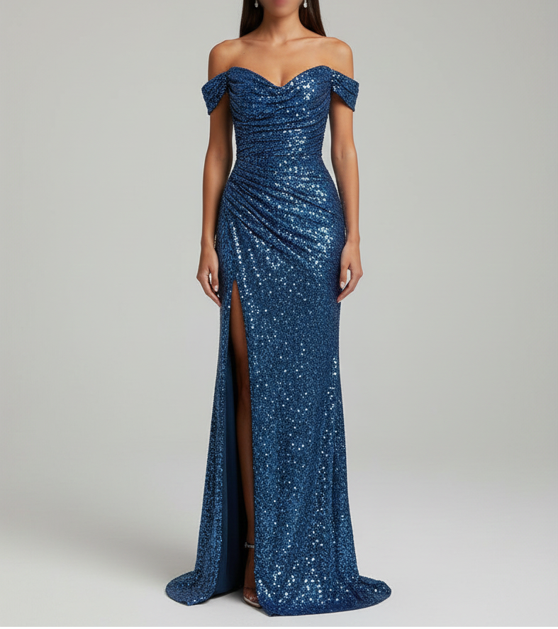 Valerie | Sequin Slit Wedding Guest Dress