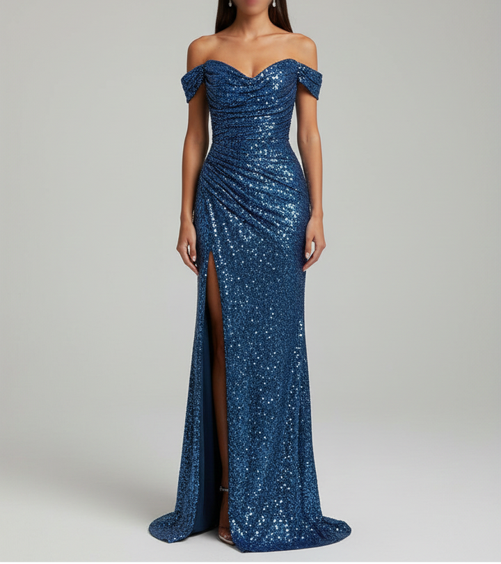 Valerie | Sequin Slit Wedding Guest Dress