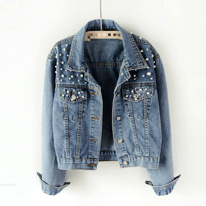 Avery | Pearl Detail Denim Jacket