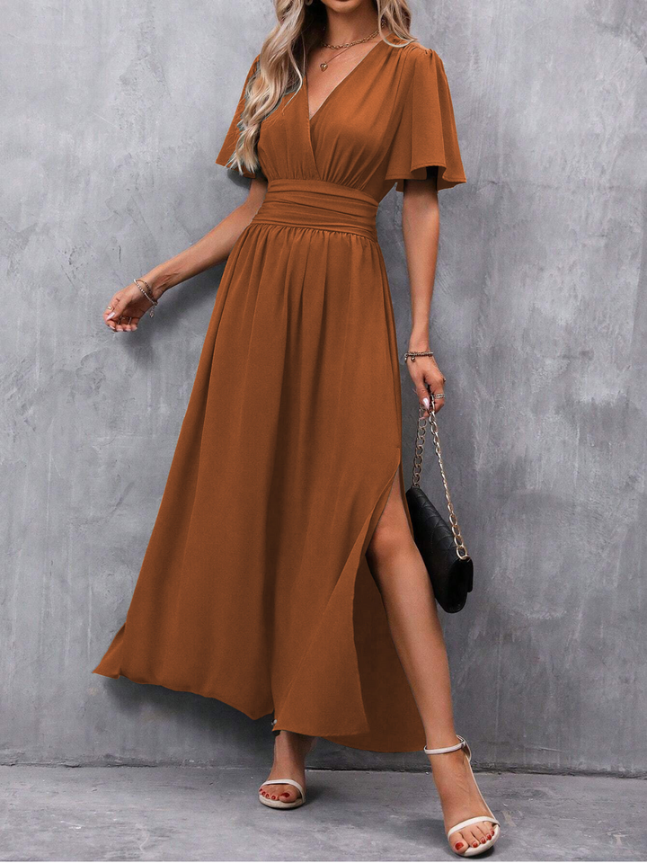 Eliza | Belted Maxi Wedding Guest Dress
