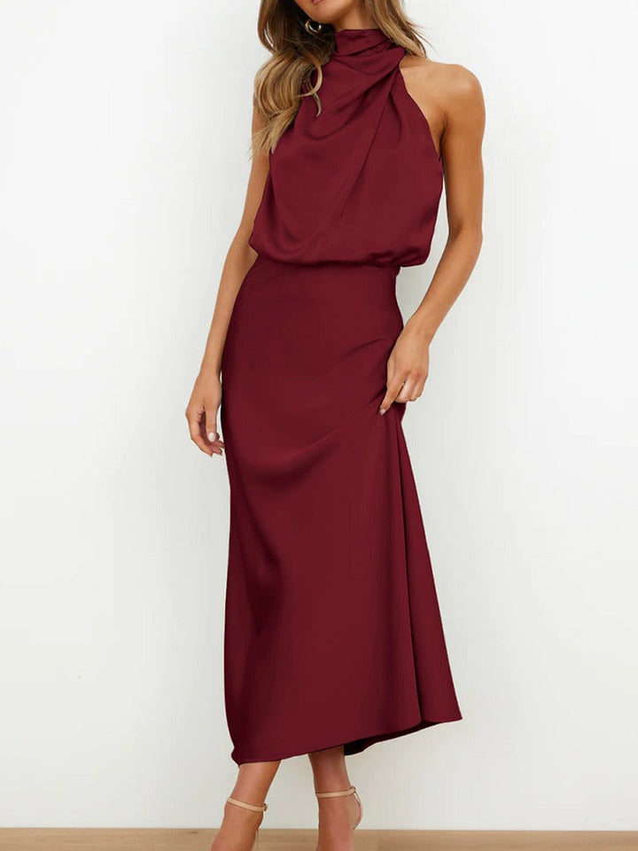 Mira | Sleeveless Satin Wedding Guest Dress