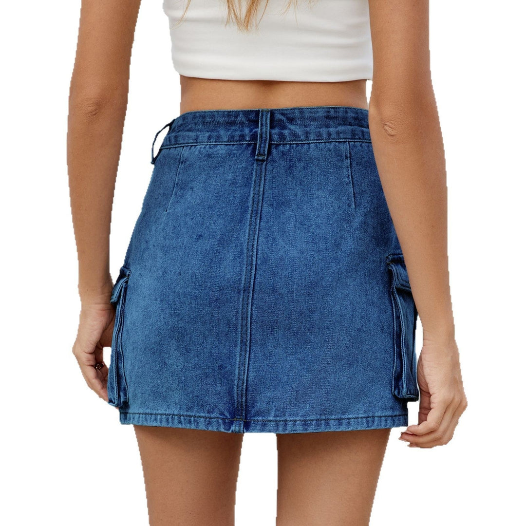 Scarlett | High Waist Cargo Denim Dress