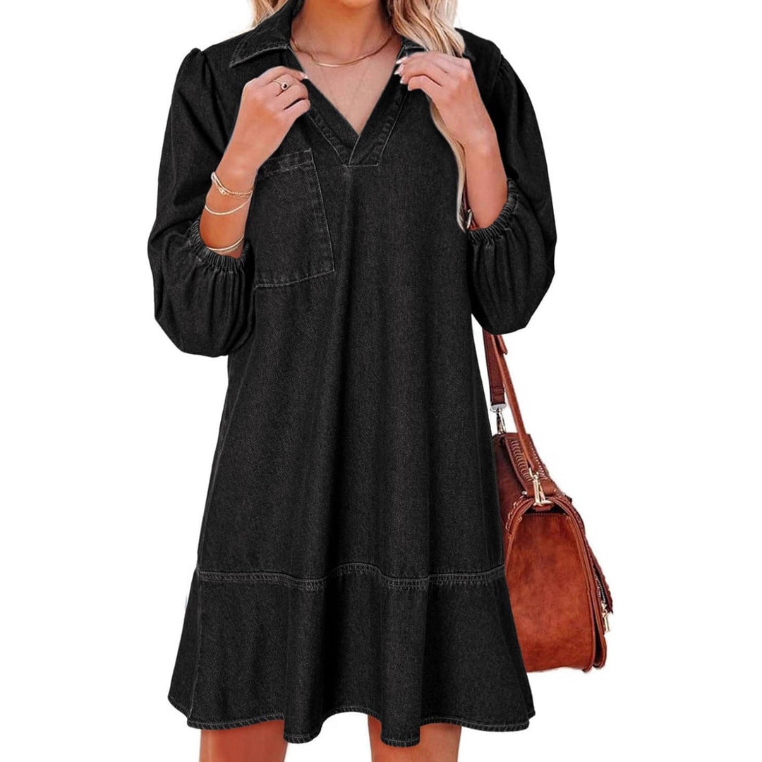Abigail | Voluminous Sleeve Denim Dress