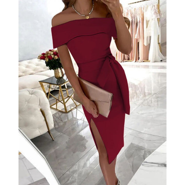 Gabriella | Off-Shoulder Bodycon Wedding Guest Dress