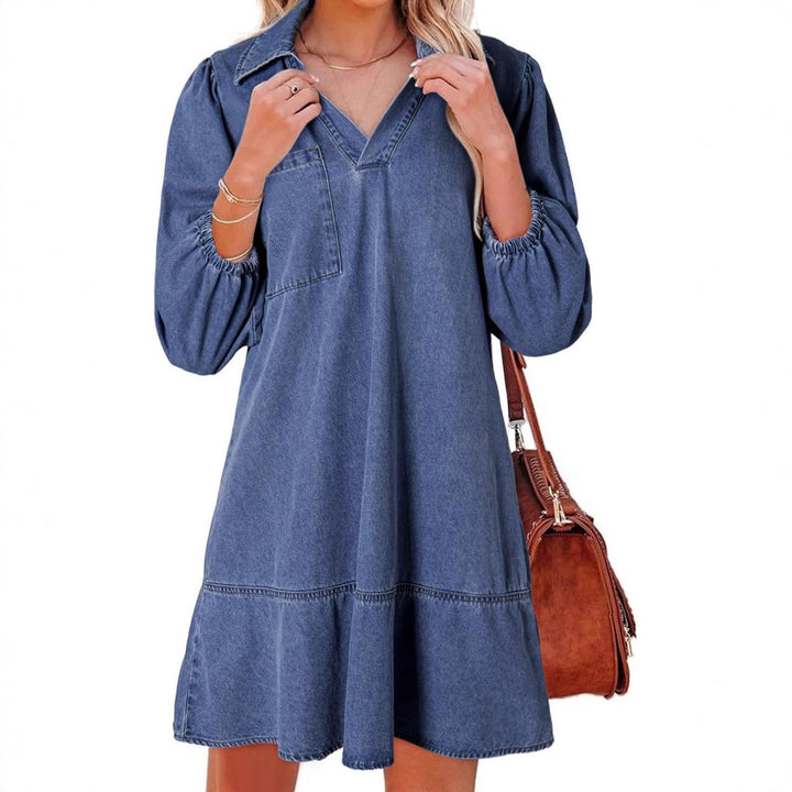 Abigail | Voluminous Sleeve Denim Dress