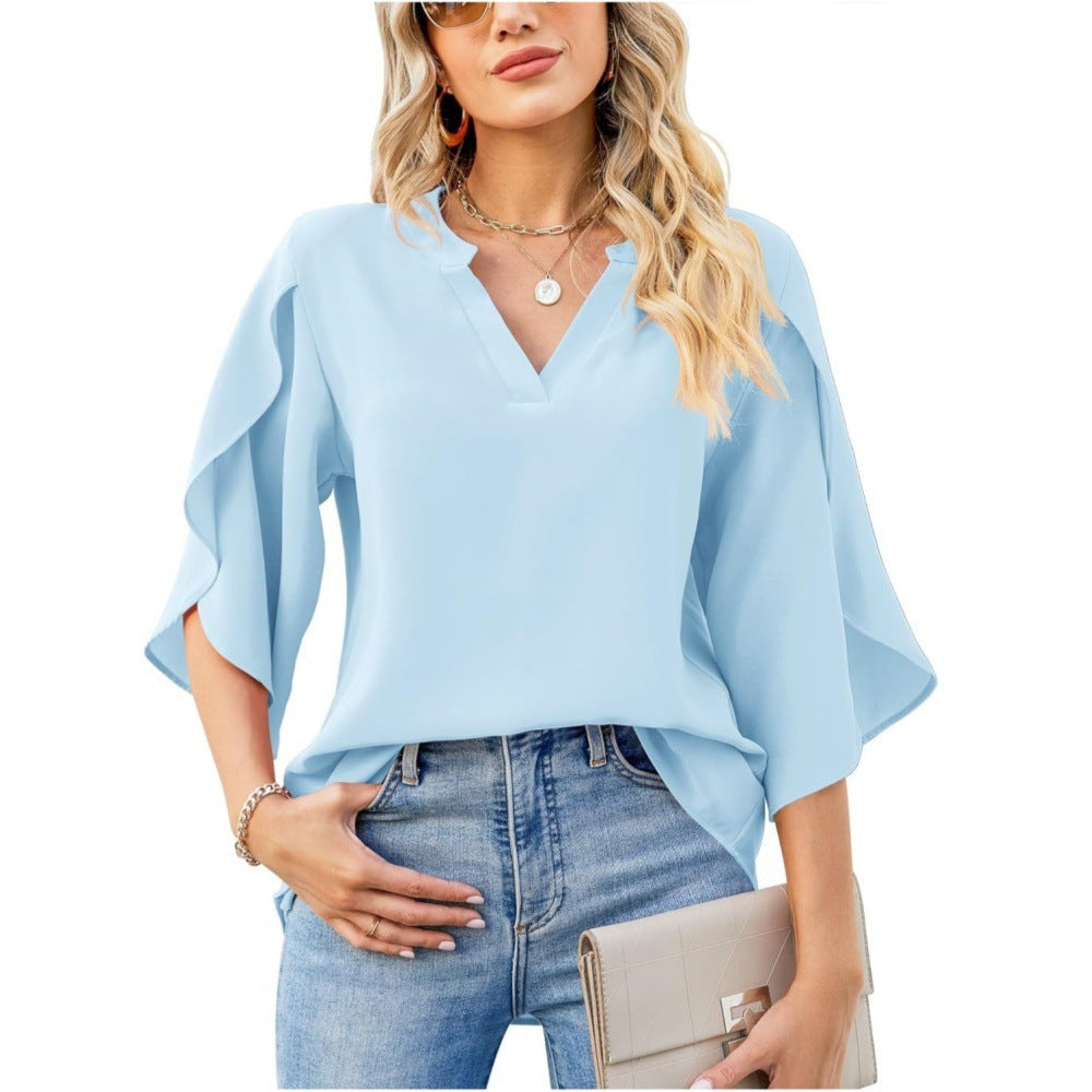 Leni™ | Elegant V-Neck Top