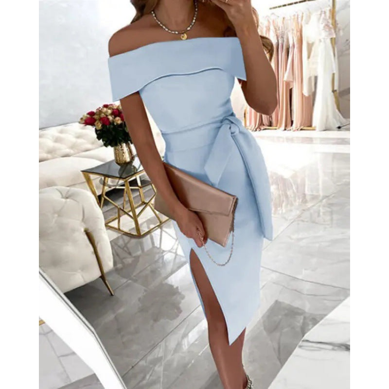 Gabriella | Off-Shoulder Bodycon Wedding Guest Dress