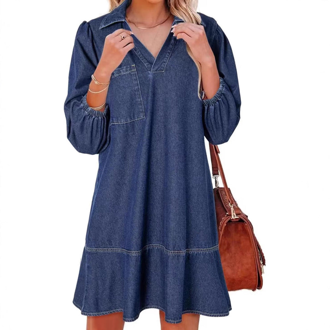 Abigail | Voluminous Sleeve Denim Dress