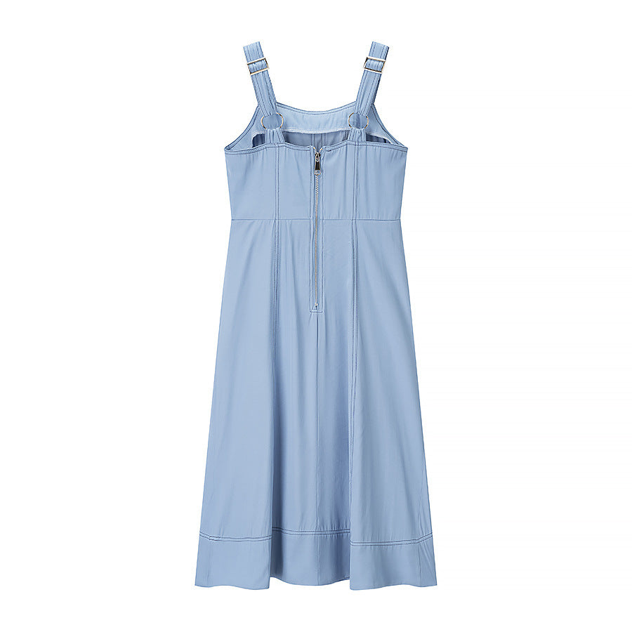 Olivia | Button Detail Maxi Denim Dress