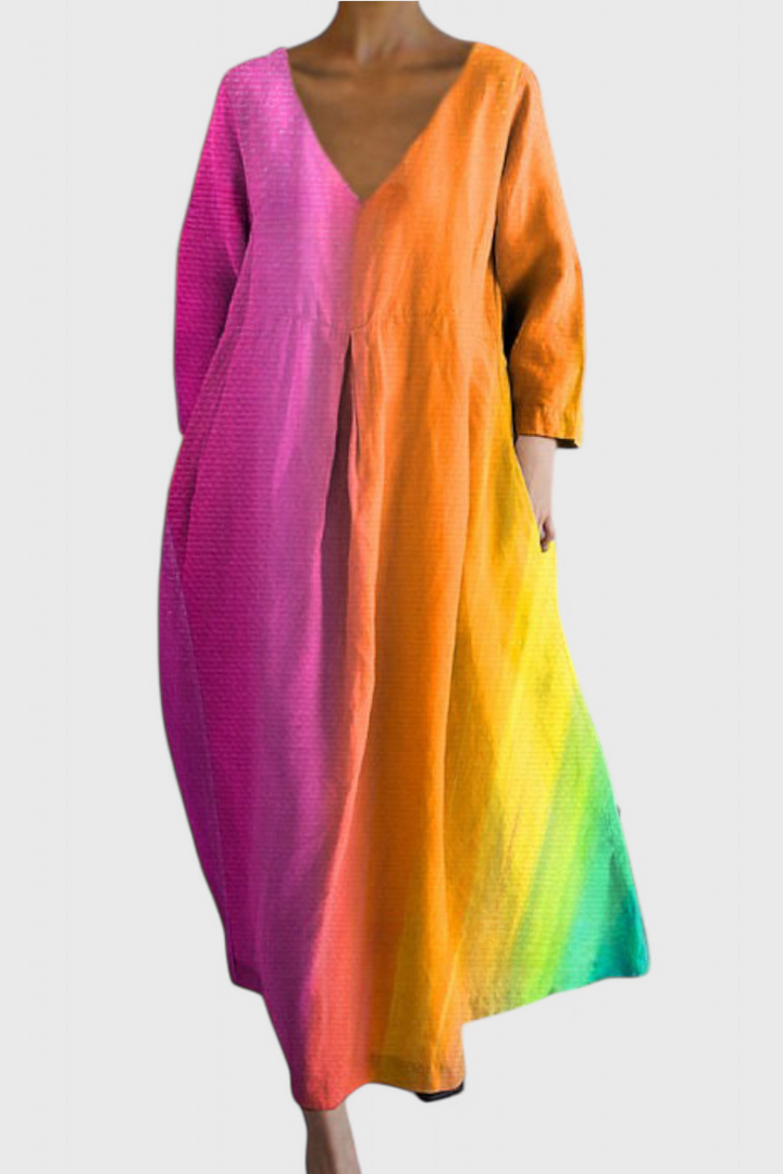 Isalinde | Relaxed V-Neck Midi Dress