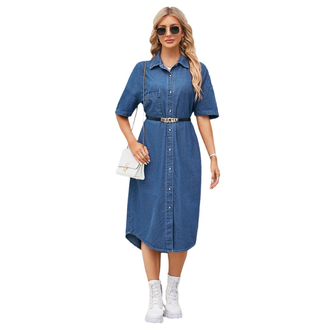 Isabella | Button Design Denim Shirt Dress