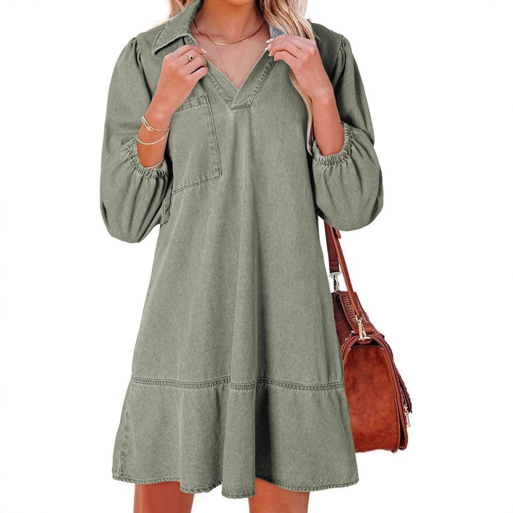 Abigail | Voluminous Sleeve Denim Dress
