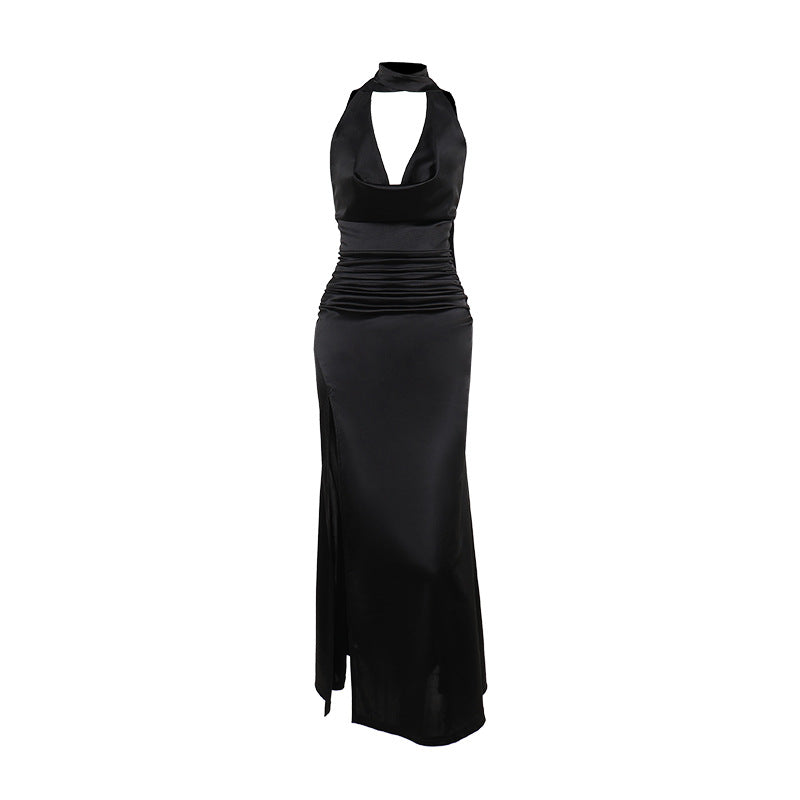 Sophia | Satin High-Slit Wedding Guest Dress