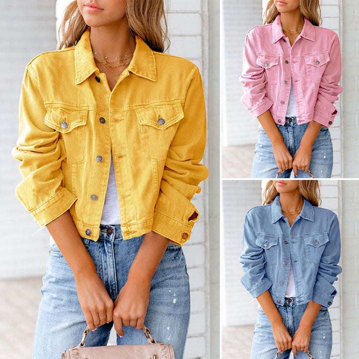 Stella | Solid Color Denim Jacket