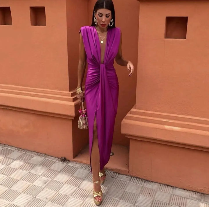 Amelia | Pleated Midi Wedding Guest Dress