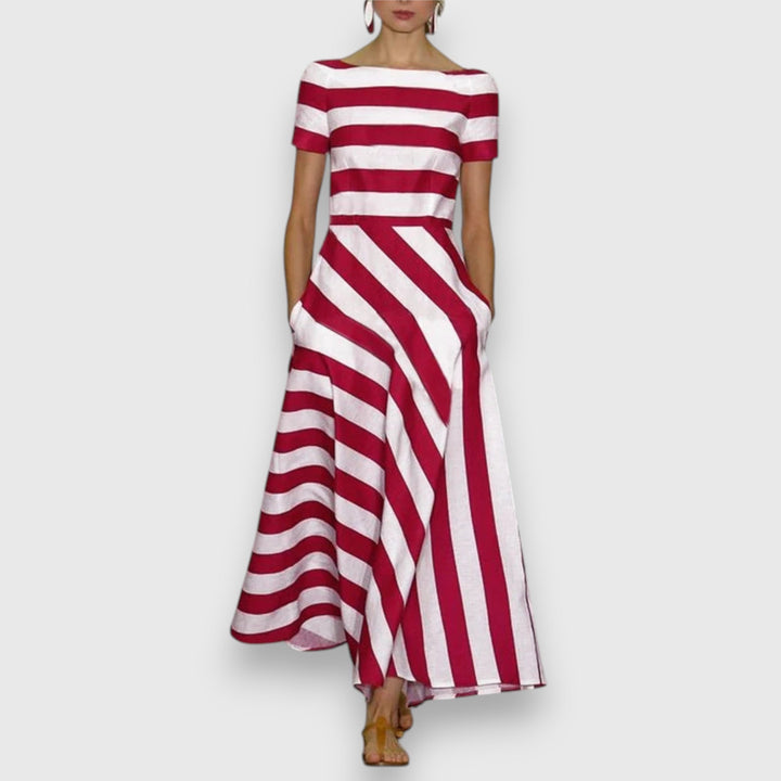 Iselore | Sophisticated Striped Midi Dress