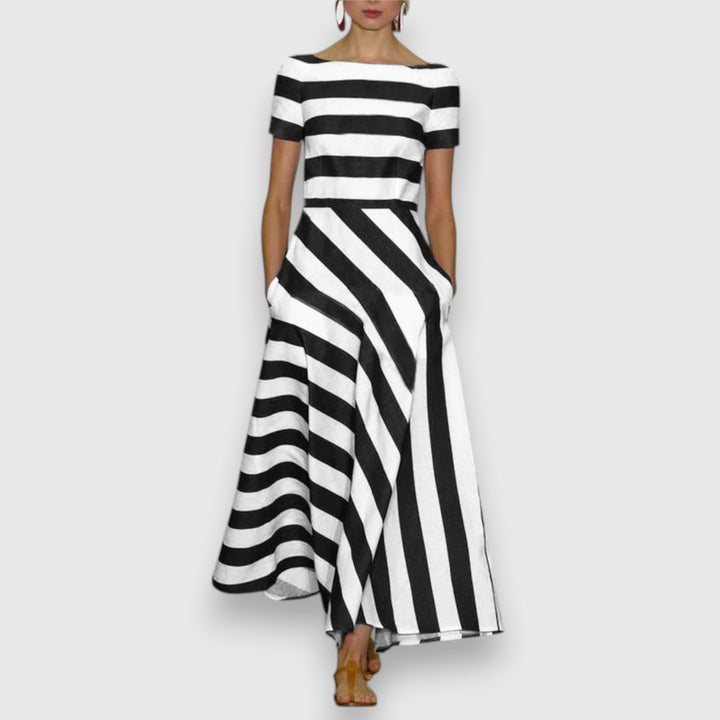 Iselore | Sophisticated Striped Midi Dress