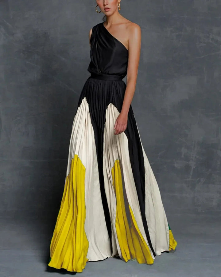 Abrielle | One-Shoulder Pleated Wedding Guest Dress